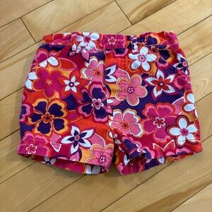 Girl’s Fabric Floral Shorts Toddler Size 2